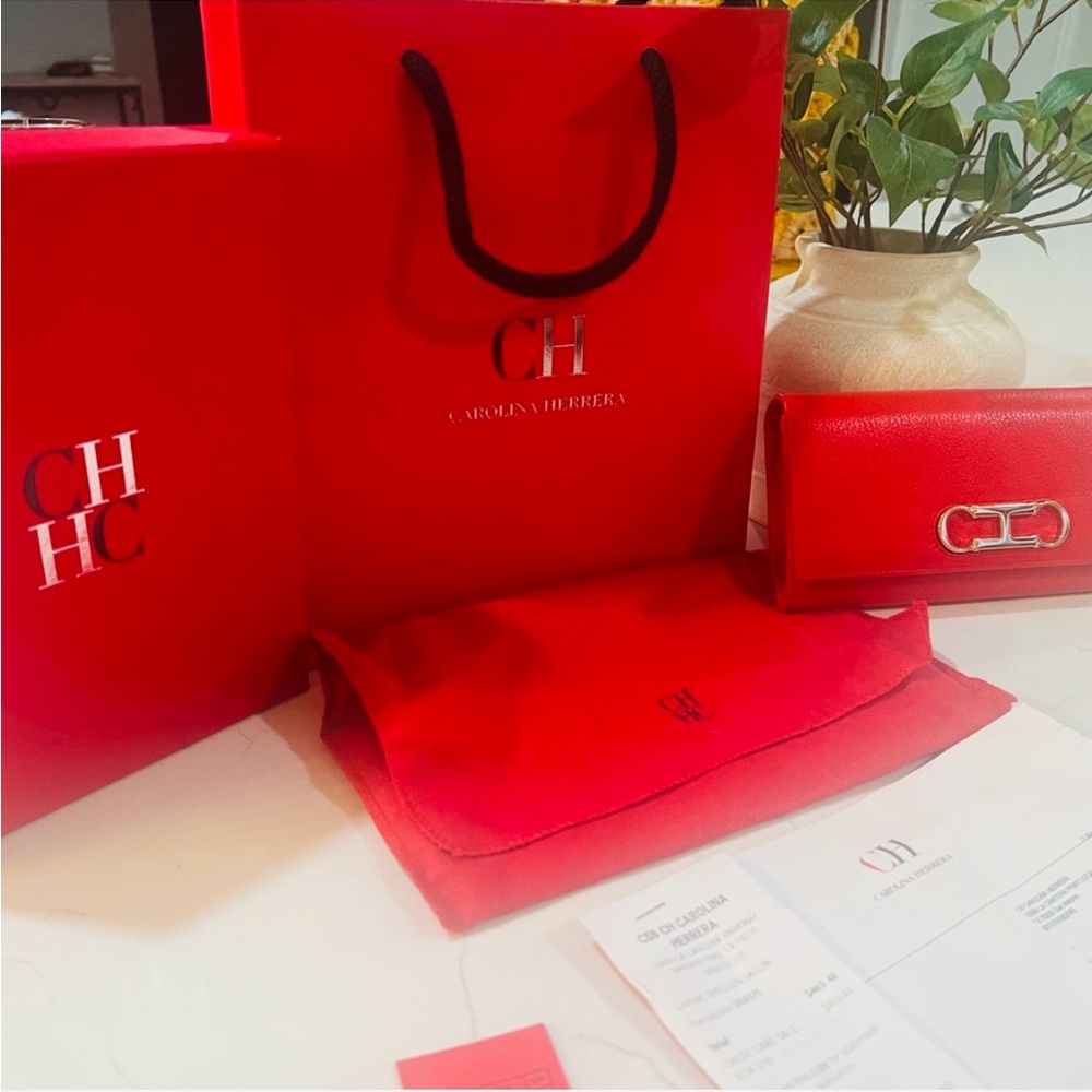 Carolina Herrera Red Wallet with Packaging